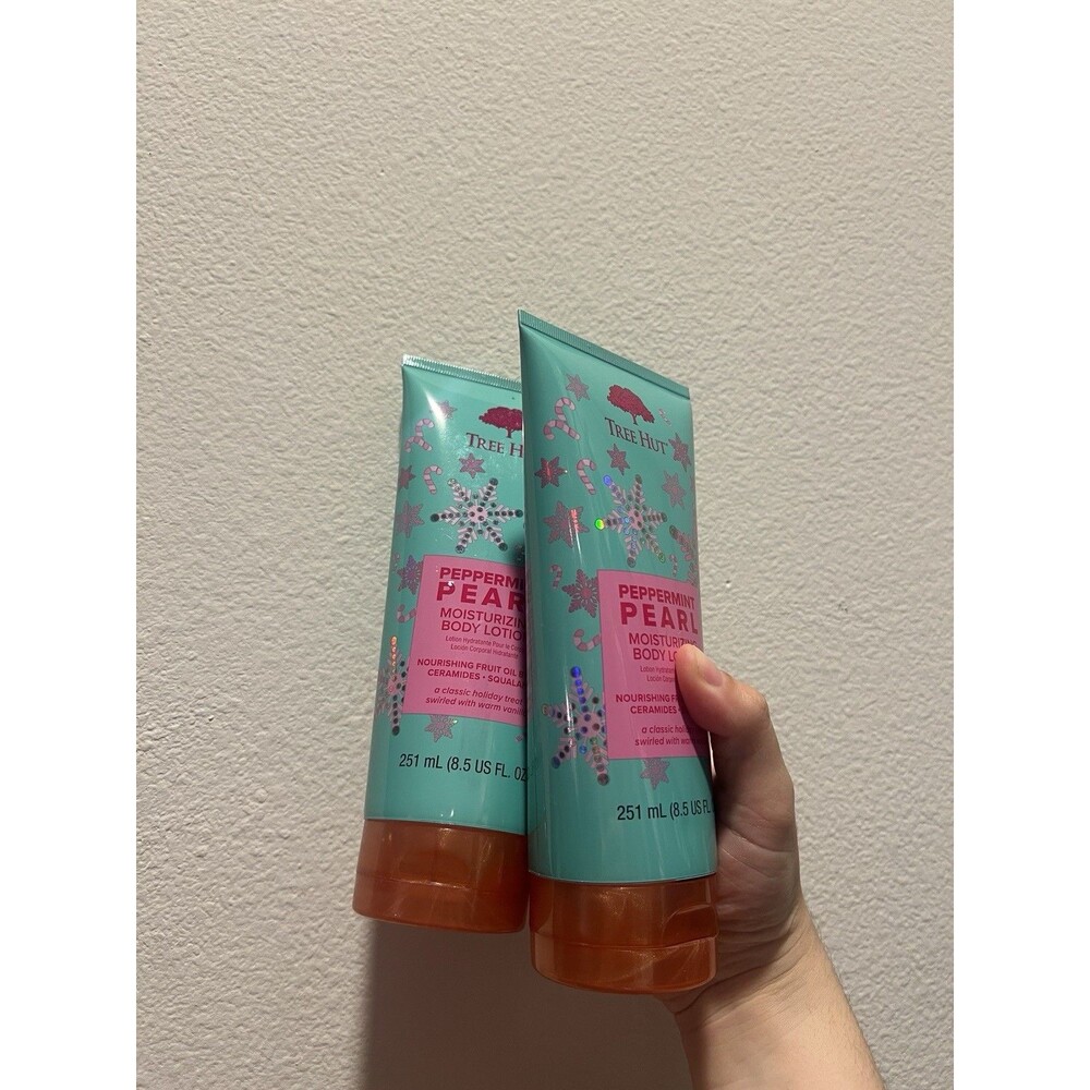 2X Tree Hut Peppermint Pearl Moisturizing Body Lotion Limited Edition New Sealed
